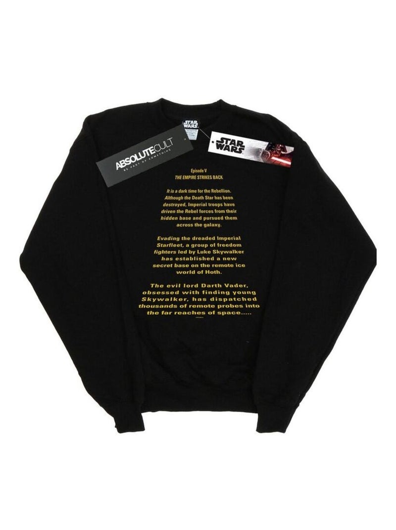 Star Wars - Sweat THE EMPIRE STRIKES BACK OPENING CRAWL Noir - Kiabi