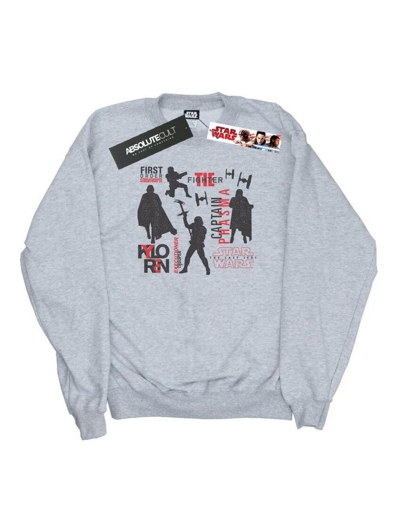 Star Wars - Sweat THE LAST JEDI FIRST ORDERS Gris chiné - Kiabi