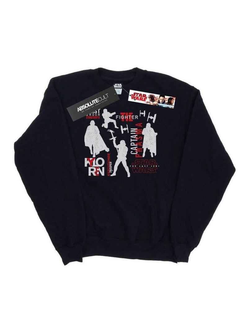 Star Wars - Sweat THE LAST JEDI FIRST ORDERS Noir - Kiabi
