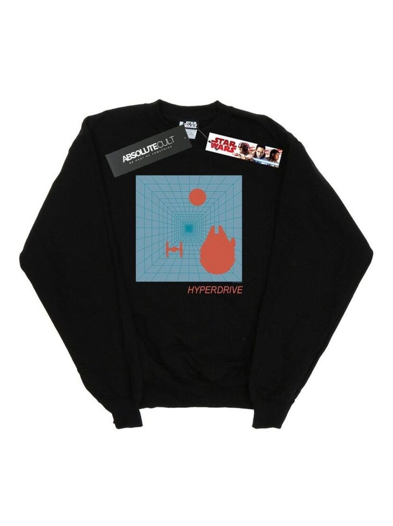 Star Wars - Sweat THE LAST JEDI HYPERDRIVE Noir - Kiabi