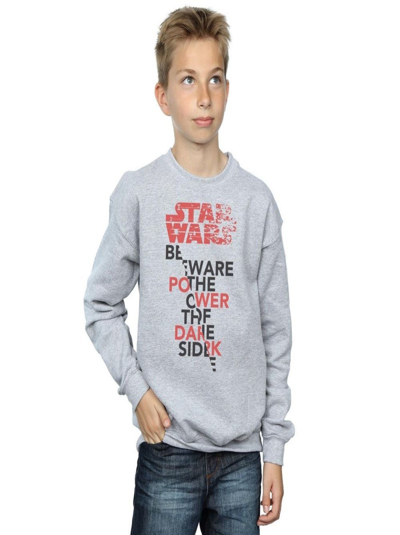 Star Wars - Sweat THE LAST JEDI POWER OF THE DARK SIDE Gris chiné - Kiabi