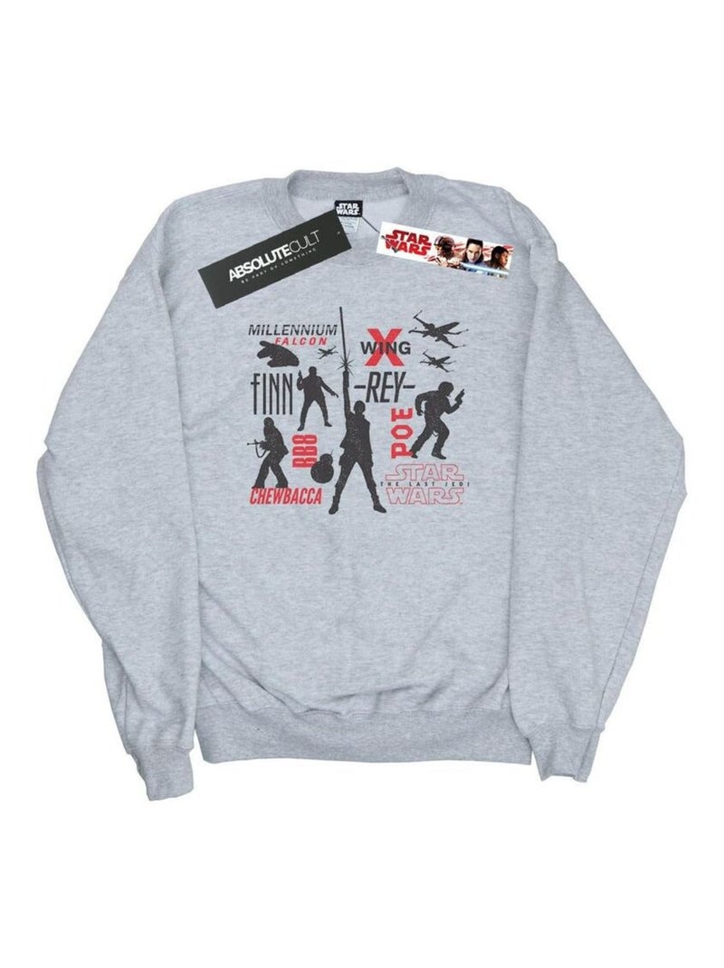 Star Wars - Sweat THE LAST JEDI REBELLIONS Gris chiné - Kiabi