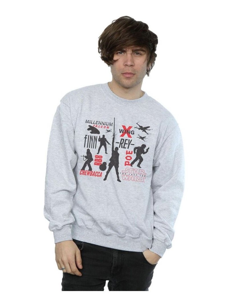 Star Wars - Sweat THE LAST JEDI REBELLIONS Gris chiné - Kiabi