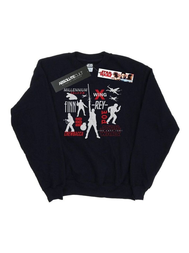 Star Wars - Sweat THE LAST JEDI REBELLIONS Noir - Kiabi