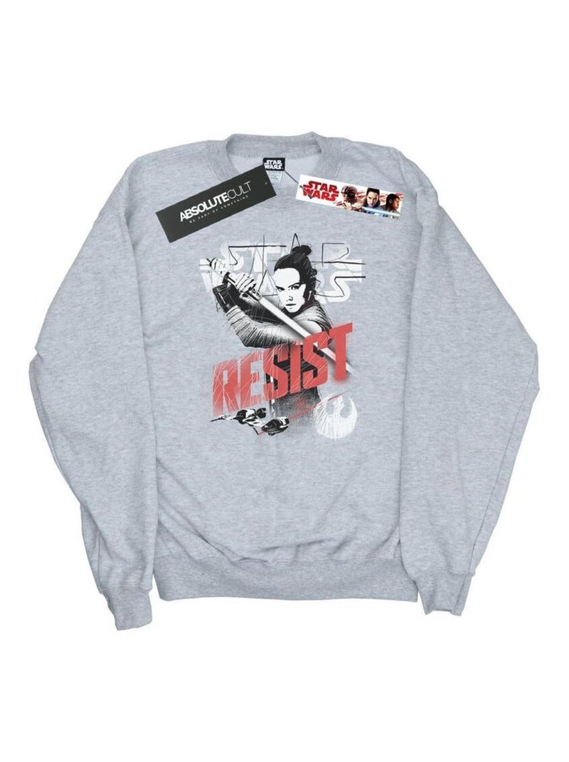 Star Wars - Sweat THE LAST JEDI RESIST Gris chiné - Kiabi