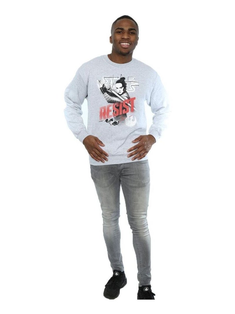 Star Wars - Sweat THE LAST JEDI RESIST Gris chiné - Kiabi
