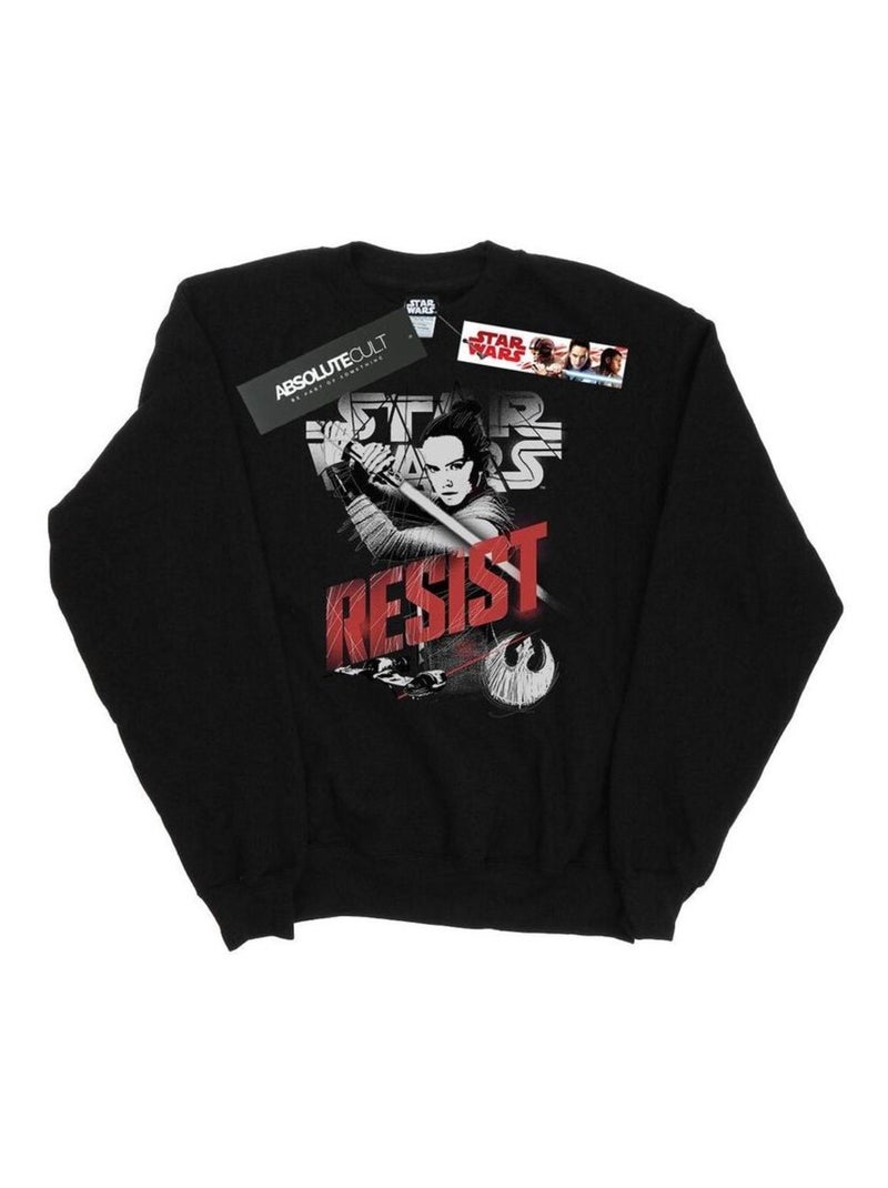 Star Wars - Sweat THE LAST JEDI RESIST Noir - Kiabi