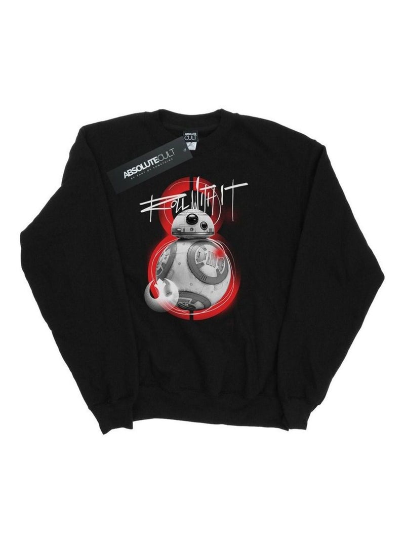 Star Wars - Sweat THE LAST JEDI ROLL WITH IT Noir - Kiabi