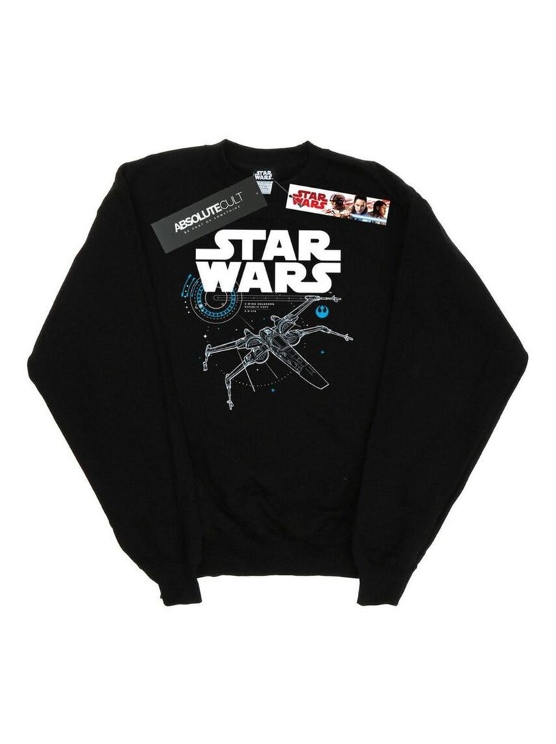 Star Wars - Sweat THE LAST JEDI X-WING Noir - Kiabi