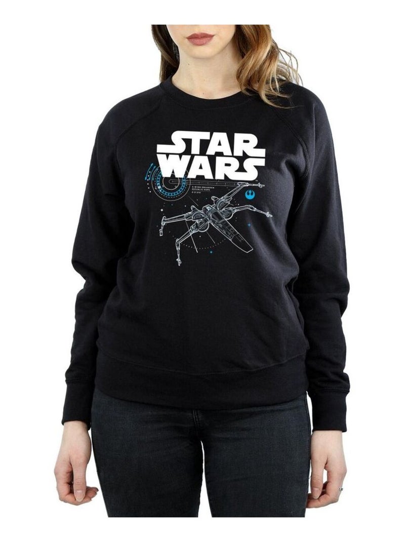 Star Wars - Sweat THE LAST JEDI X-WING Noir - Kiabi