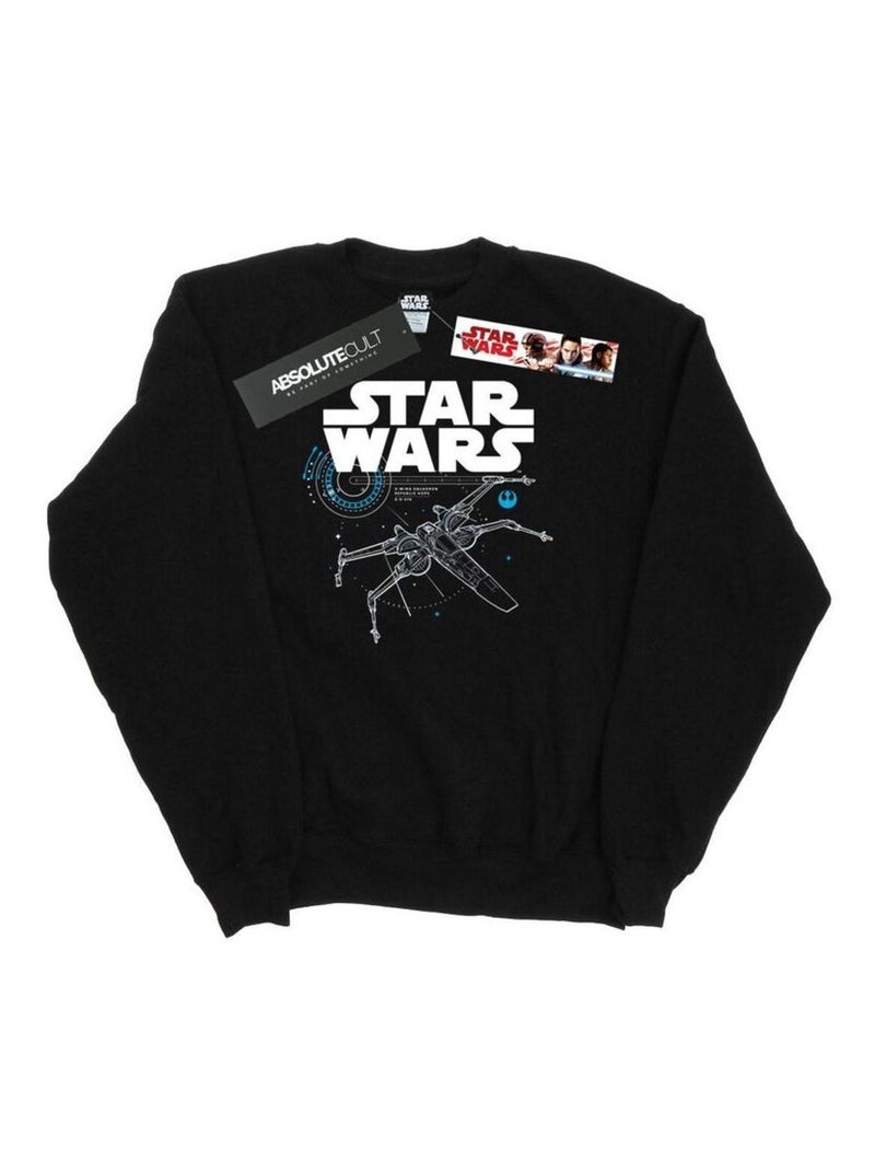 Star Wars - Sweat THE LAST JEDI X-WING Noir - Kiabi