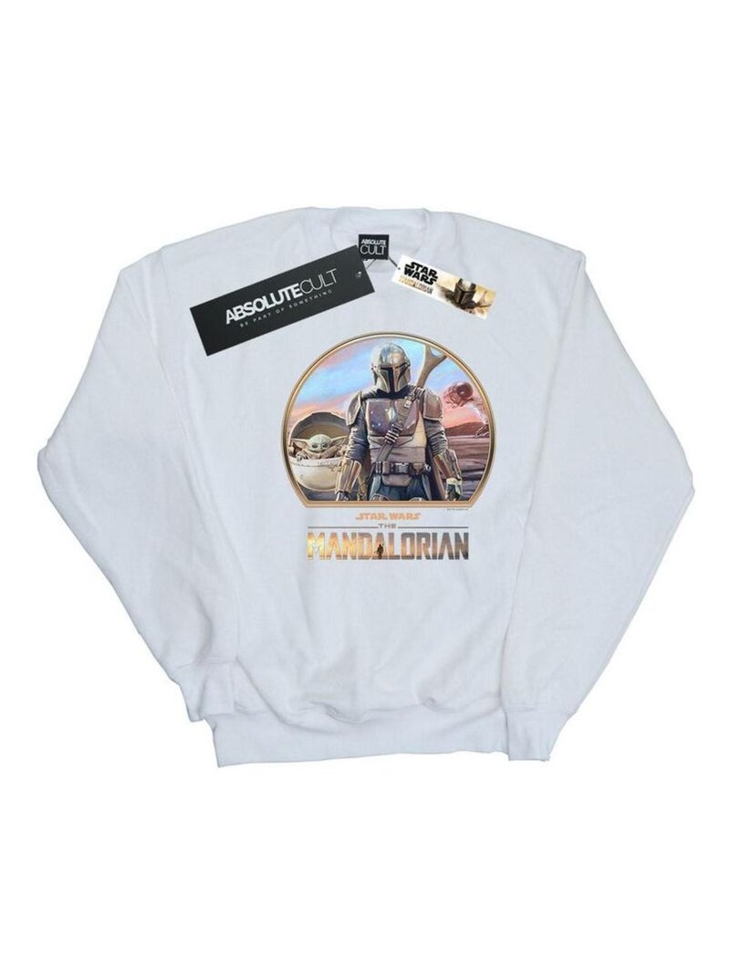 Star Wars - Sweat THE MANDALORIAN AND THE CHILD Blanc - Kiabi