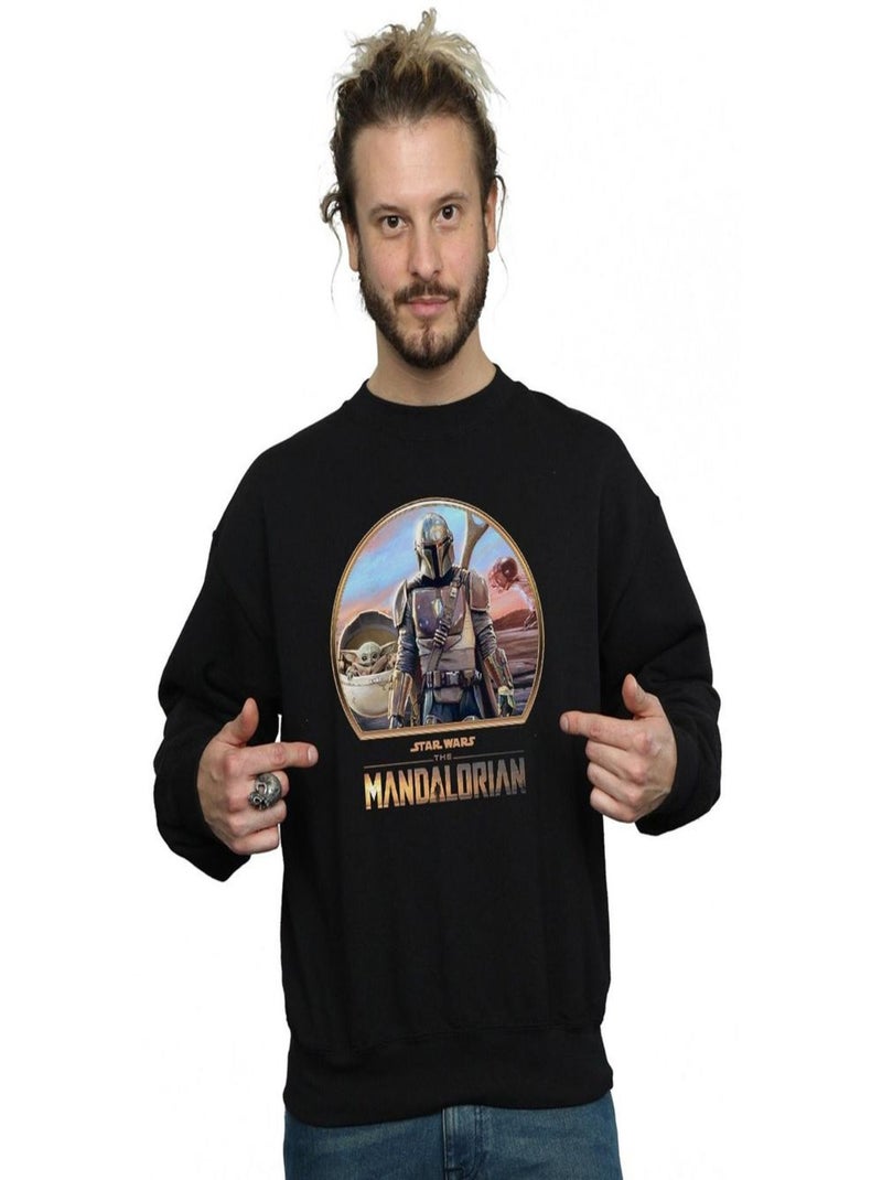 Star Wars - Sweat THE MANDALORIAN AND THE CHILD Noir - Kiabi