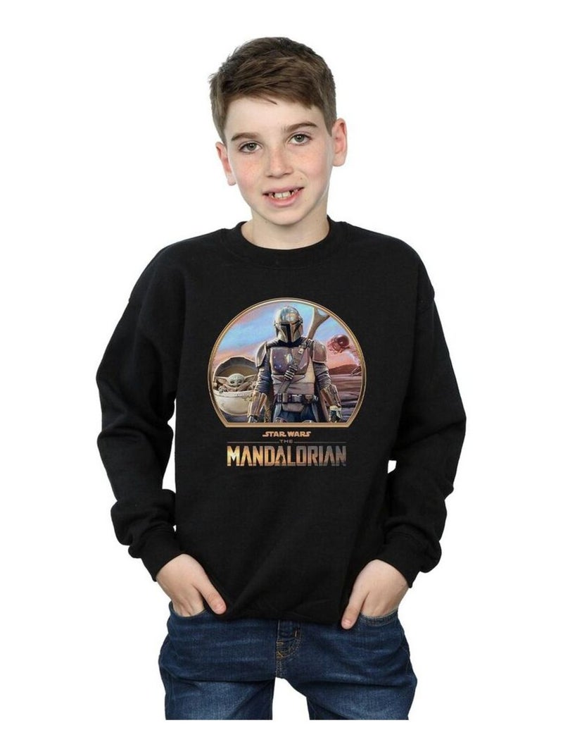 Star Wars - Sweat THE MANDALORIAN AND THE CHILD Noir - Kiabi