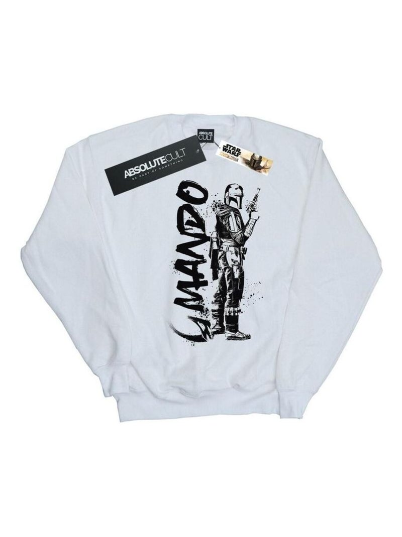 Star Wars - Sweat THE MANDALORIAN Blanc - Kiabi