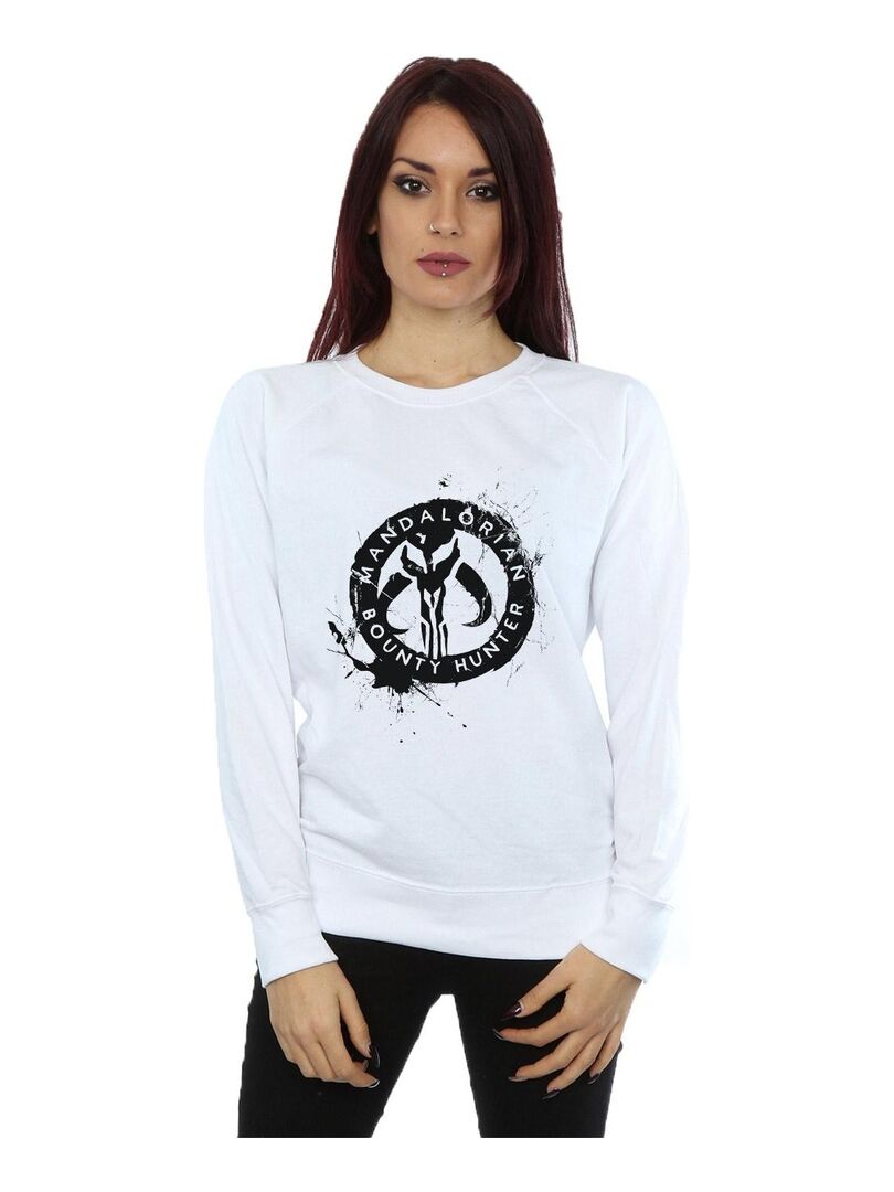 Star Wars Sweat The Mandalorian Bounty Hunter Blanc Kiabi