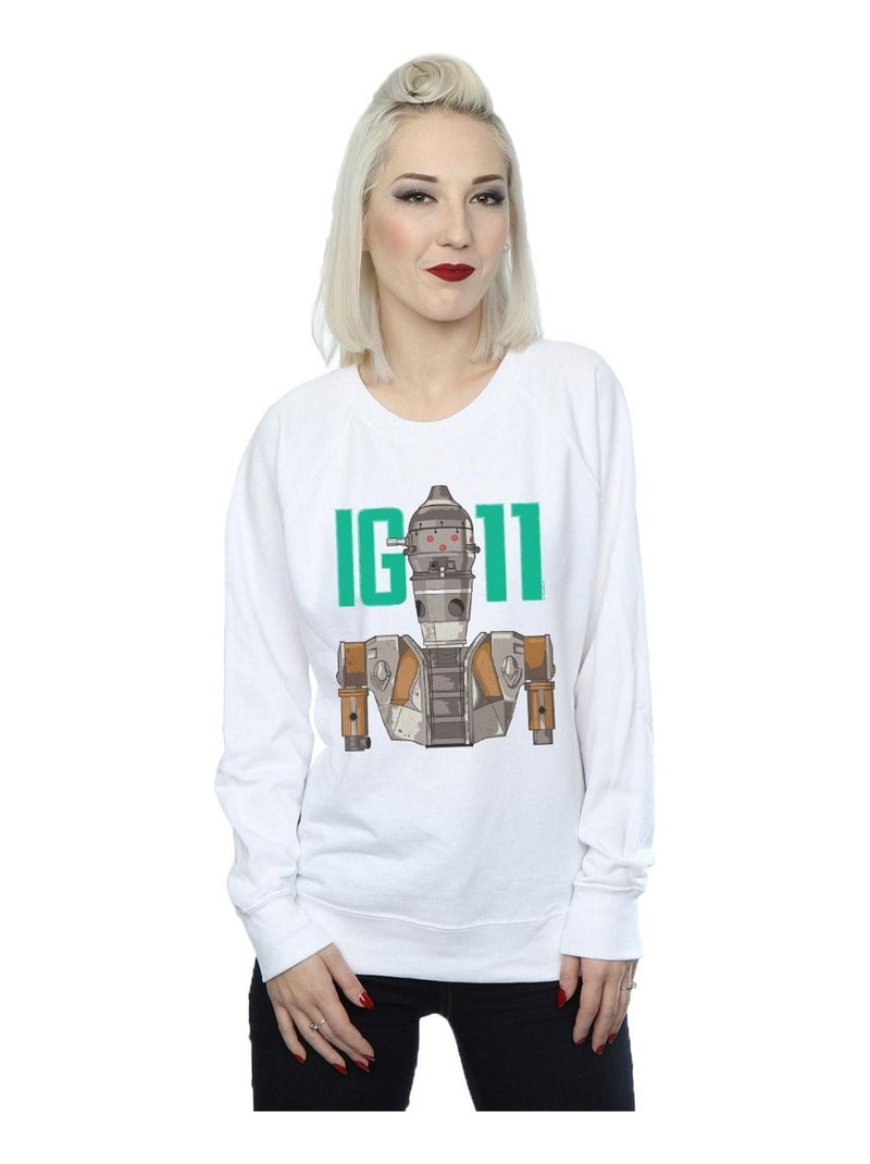 Star Wars - Sweat THE MANDALORIAN BOUNTY HUNTER Blanc - Kiabi