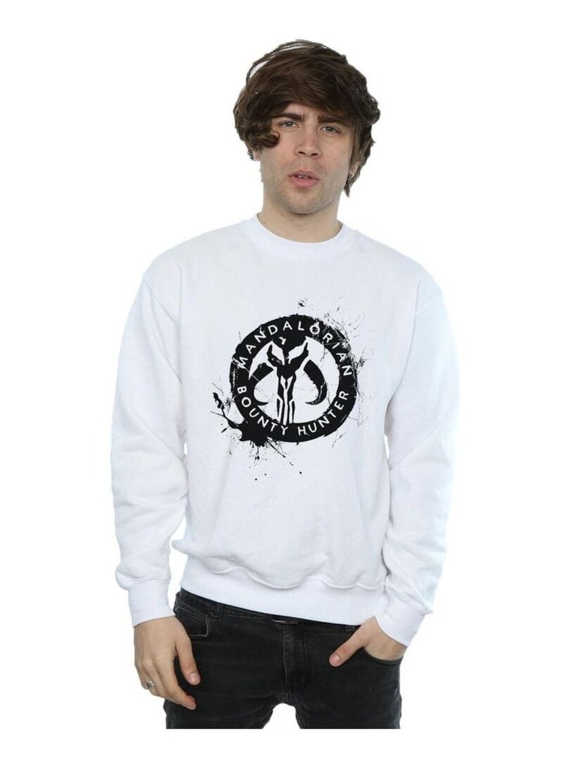 Star Wars - Sweat THE MANDALORIAN BOUNTY HUNTER Blanc - Kiabi
