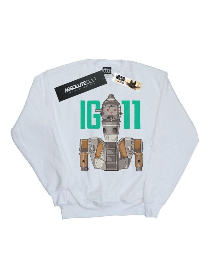 Star Wars - Sweat THE MANDALORIAN BOUNTY HUNTER Blanc - Kiabi