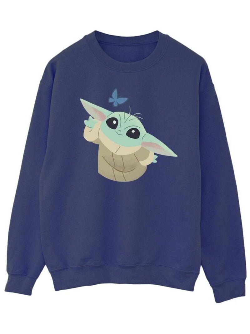 Star Wars - Sweat THE MANDALORIAN BUTTERFLY CATCHING Bleu marine - Kiabi