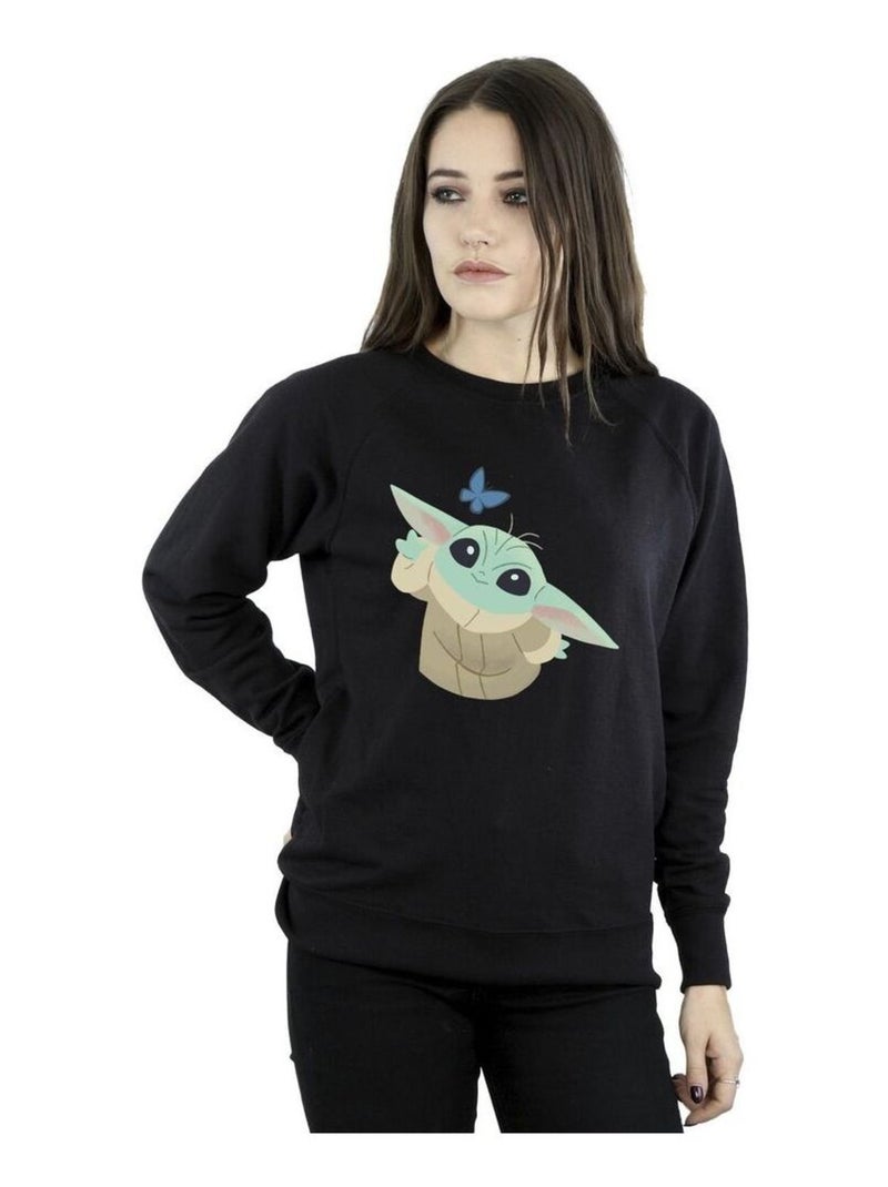 Star Wars - Sweat THE MANDALORIAN BUTTERFLY CATCHING Noir - Kiabi