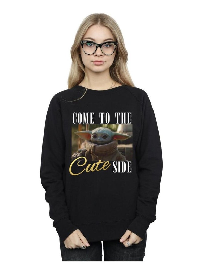 Star Wars - Sweat THE MANDALORIAN COME TO THE CUTE SIDE Noir - Kiabi