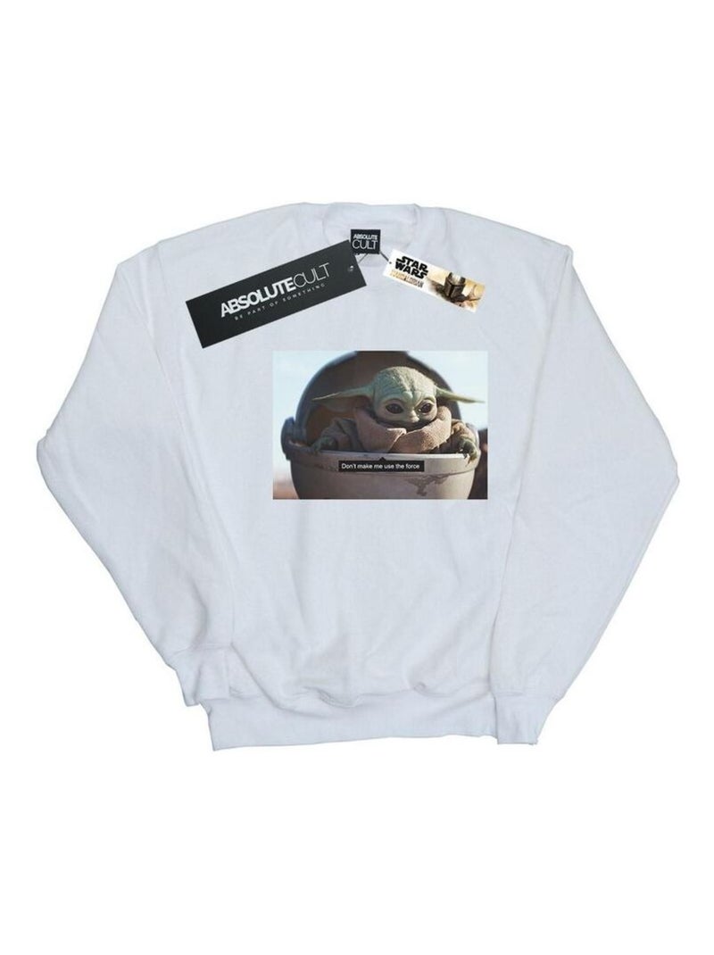 Star Wars - Sweat THE MANDALORIAN DON'T MAKE ME Blanc - Kiabi