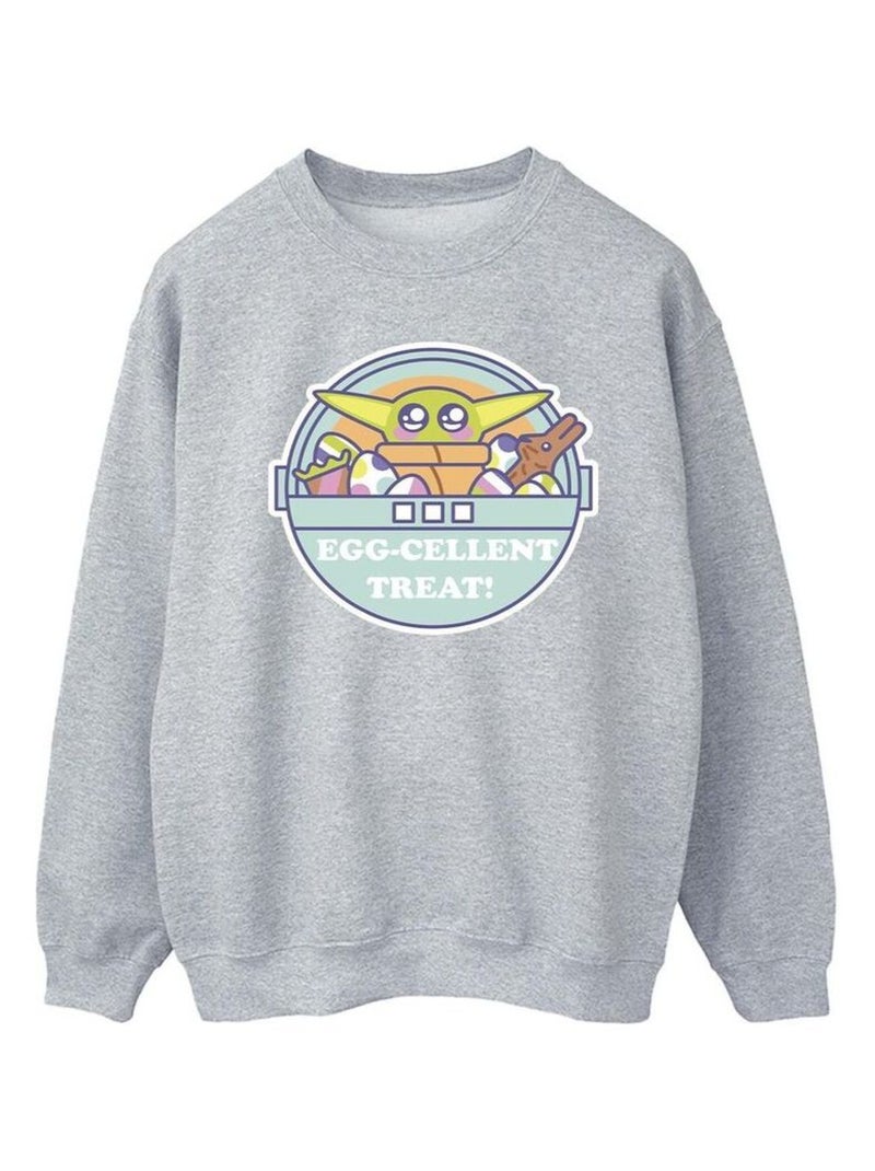 Star Wars - Sweat THE MANDALORIAN EGGCELLENT EASTER Gris chiné - Kiabi