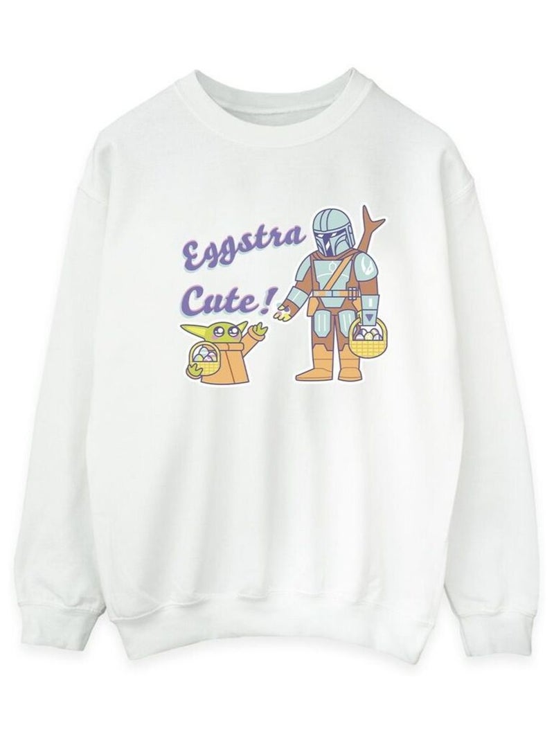 Star Wars - Sweat THE MANDALORIAN EGGSTRA CUTE Blanc - Kiabi