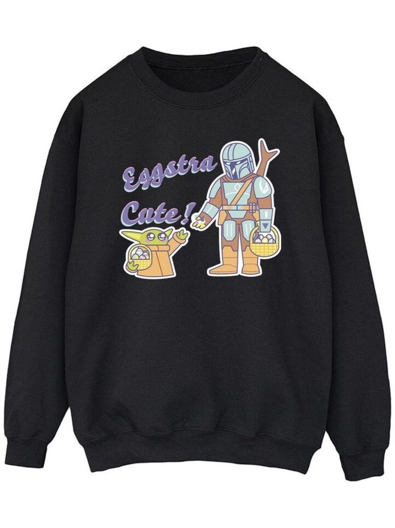 Star Wars - Sweat THE MANDALORIAN EGGSTRA CUTE Noir - Kiabi