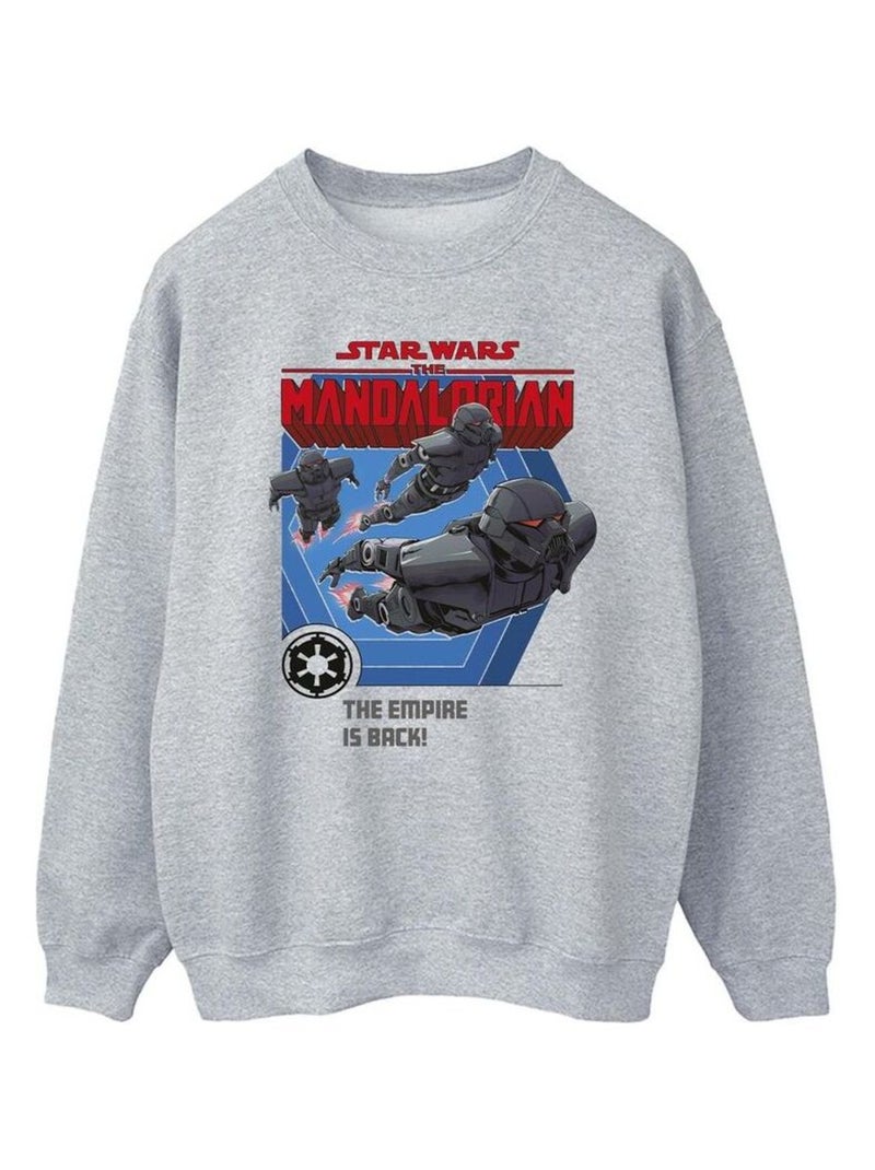 Star Wars - Sweat THE MANDALORIAN EMPIRE IS BACK Gris chiné - Kiabi