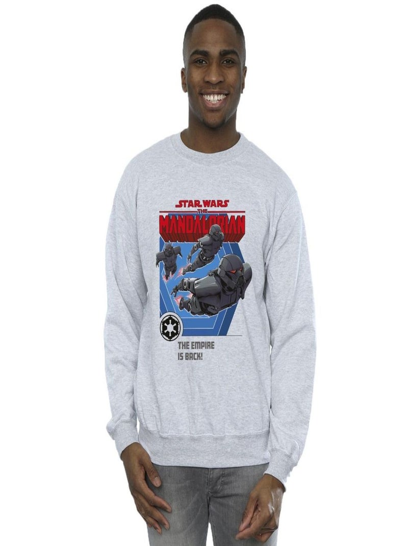 Star Wars - Sweat THE MANDALORIAN EMPIRE IS BACK Gris chiné - Kiabi