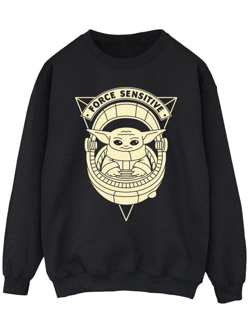 Star Wars - Sweat THE MANDALORIAN FORCE SENSITIVE Noir - Kiabi