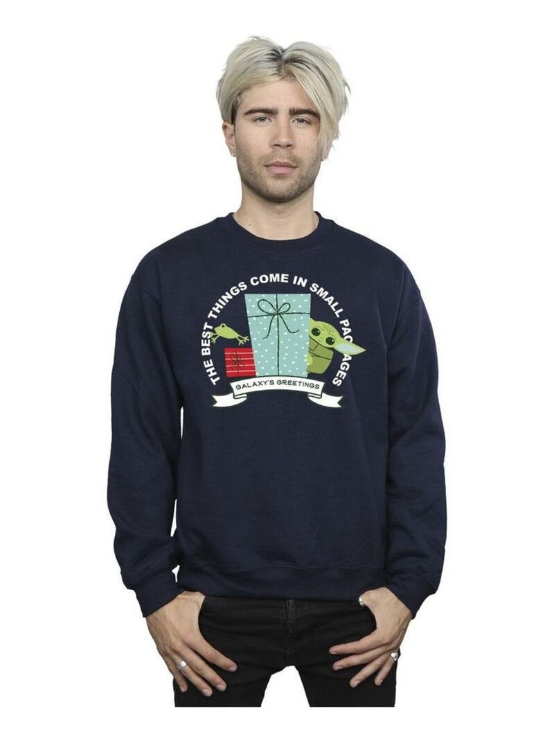 Star Wars - Sweat THE MANDALORIAN GALAXY'S GREETINGS Bleu marine - Kiabi
