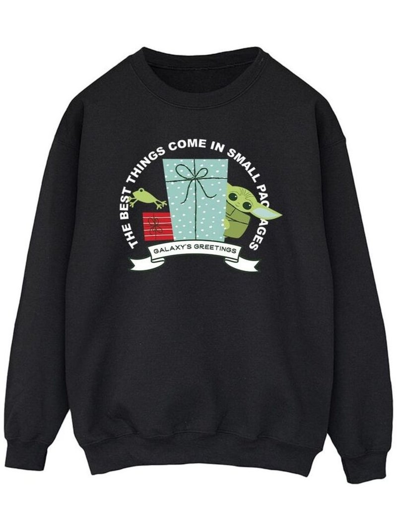 Star Wars - Sweat THE MANDALORIAN GALAXY'S GREETINGS Noir - Kiabi