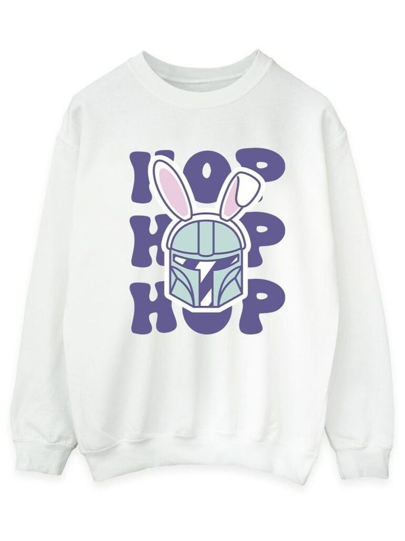 Star Wars - Sweat THE MANDALORIAN HOP INTO EASTER Blanc - Kiabi