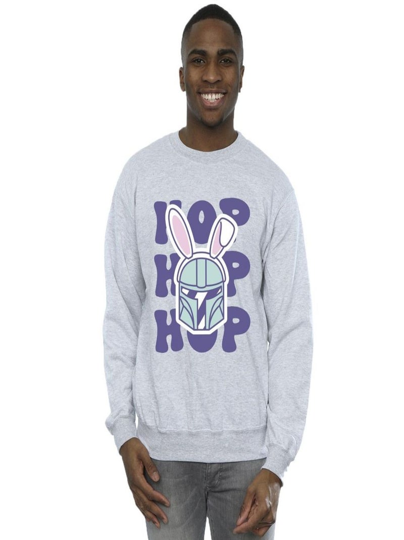 Star Wars - Sweat THE MANDALORIAN HOP INTO EASTER Gris chiné - Kiabi