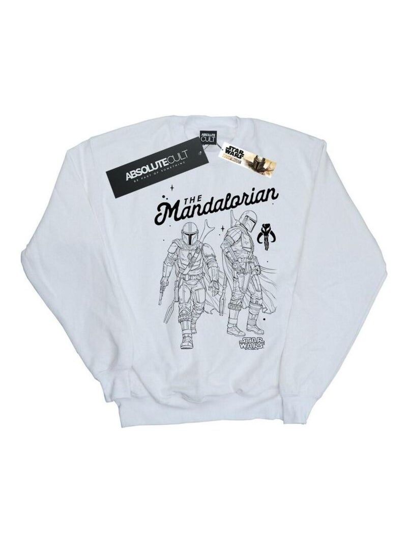 Star Wars - Sweat THE MANDALORIAN HUNTER Blanc - Kiabi