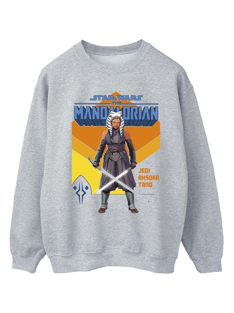 Star Wars - Sweat THE MANDALORIAN JEDI Gris chiné - Kiabi