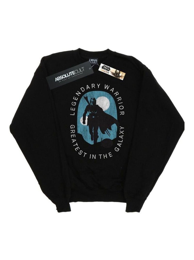 Star Wars - Sweat THE MANDALORIAN LEGENDARY WARRIOR GREATEST IN THE GALAXY Noir - Kiabi