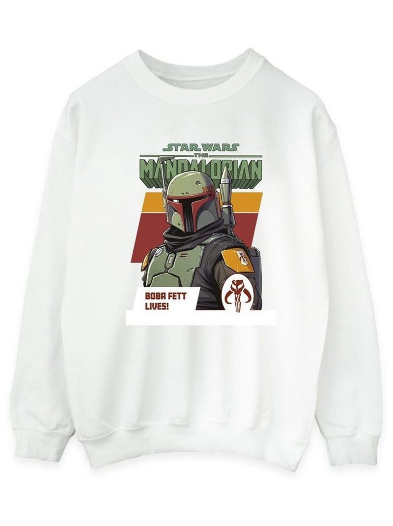 Star Wars - Sweat THE MANDALORIAN LIVES Blanc - Kiabi