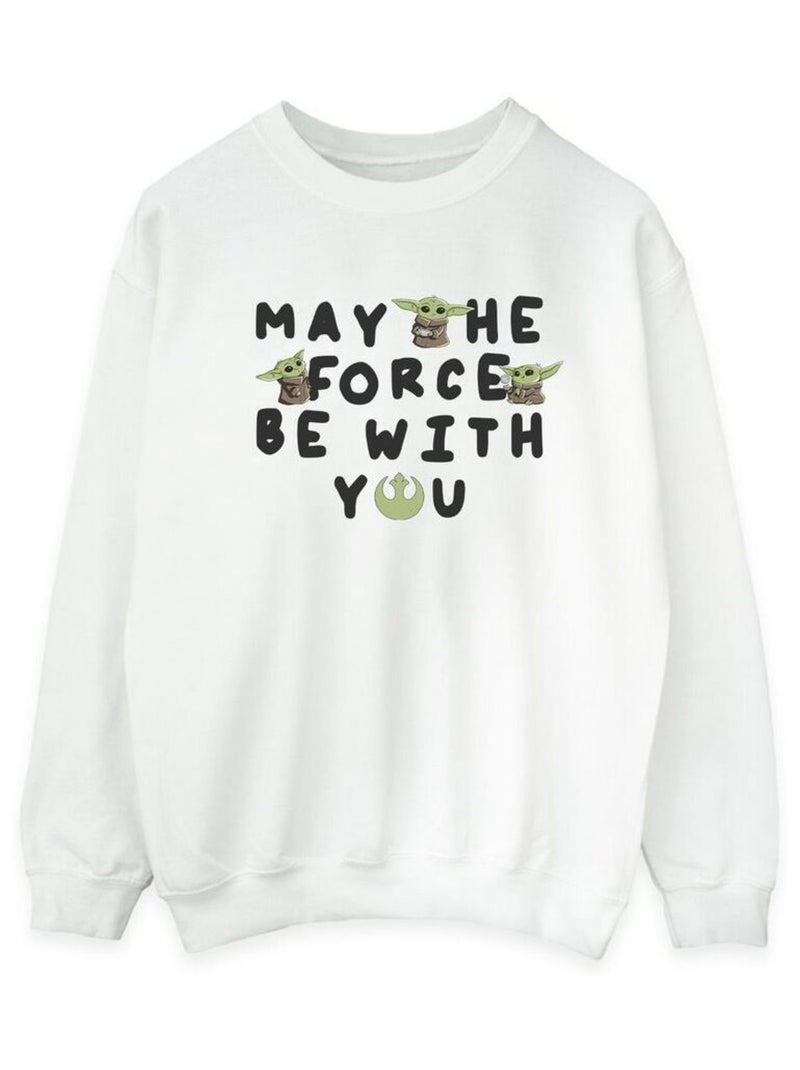 Star Wars - Sweat THE MANDALORIAN MAY THE FORCE BE WITH YOU Blanc - Kiabi
