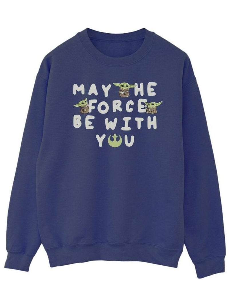 Star Wars - Sweat THE MANDALORIAN MAY THE FORCE BE WITH YOU Bleu marine - Kiabi