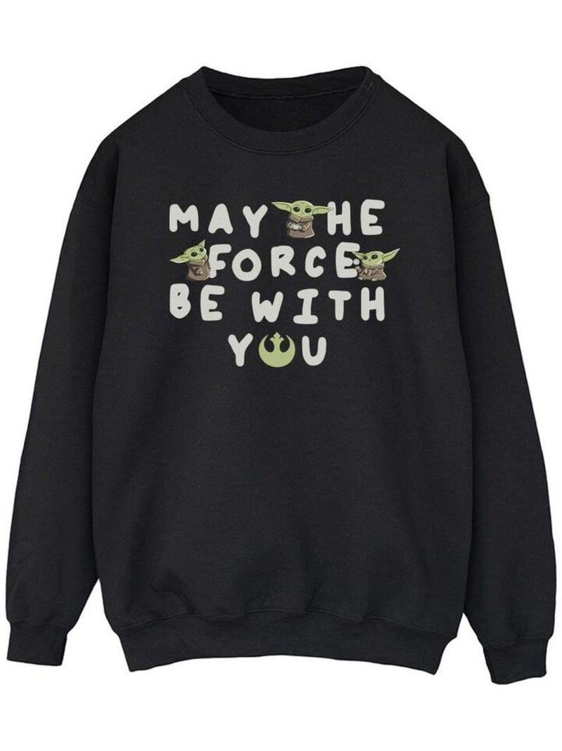 Star Wars - Sweat THE MANDALORIAN MAY THE FORCE BE WITH YOU Noir - Kiabi