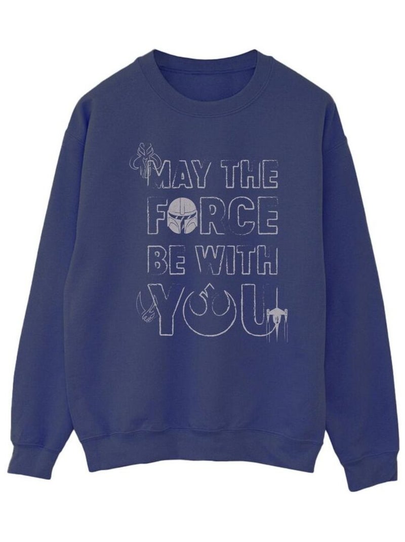 Star Wars - Sweat THE MANDALORIAN MAY THE FORCE Bleu marine - Kiabi
