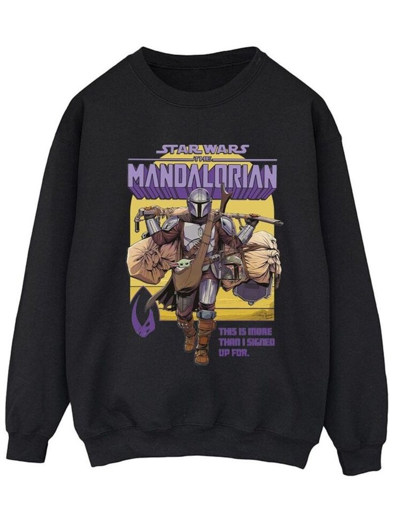 Star Wars - Sweat THE MANDALORIAN MORE THAN SIGNED UP FOR Noir - Kiabi