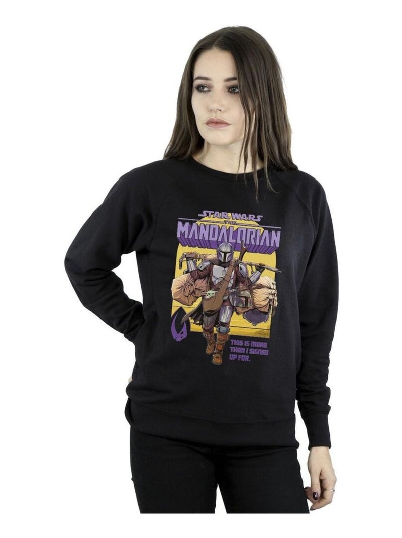 Star Wars - Sweat THE MANDALORIAN MORE THAN SIGNED UP FOR Noir - Kiabi