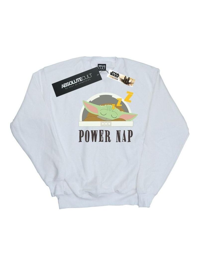 Star Wars - Sweat THE MANDALORIAN POWER NAP CHILD Blanc - Kiabi