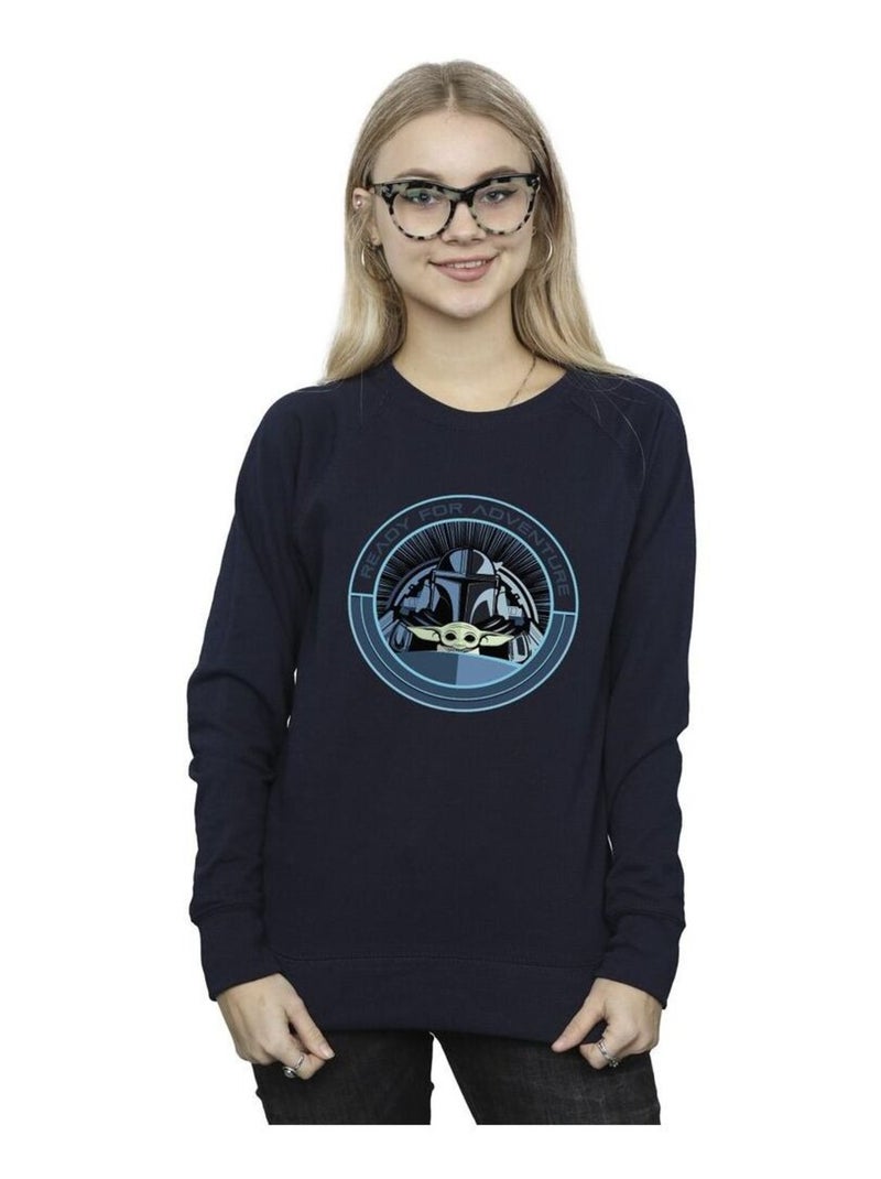 Star Wars - Sweat THE MANDALORIAN READY FOR ADVENTURE Bleu marine - Kiabi