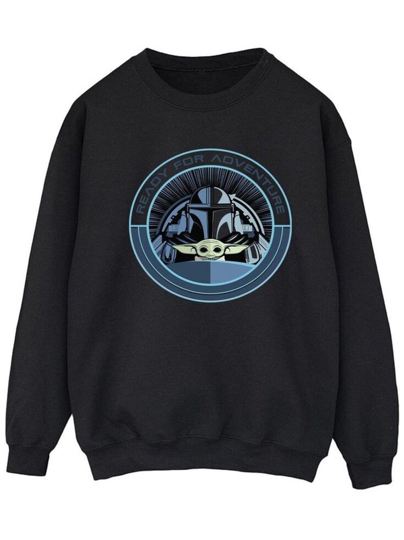 Star Wars - Sweat THE MANDALORIAN READY FOR ADVENTURE Noir - Kiabi